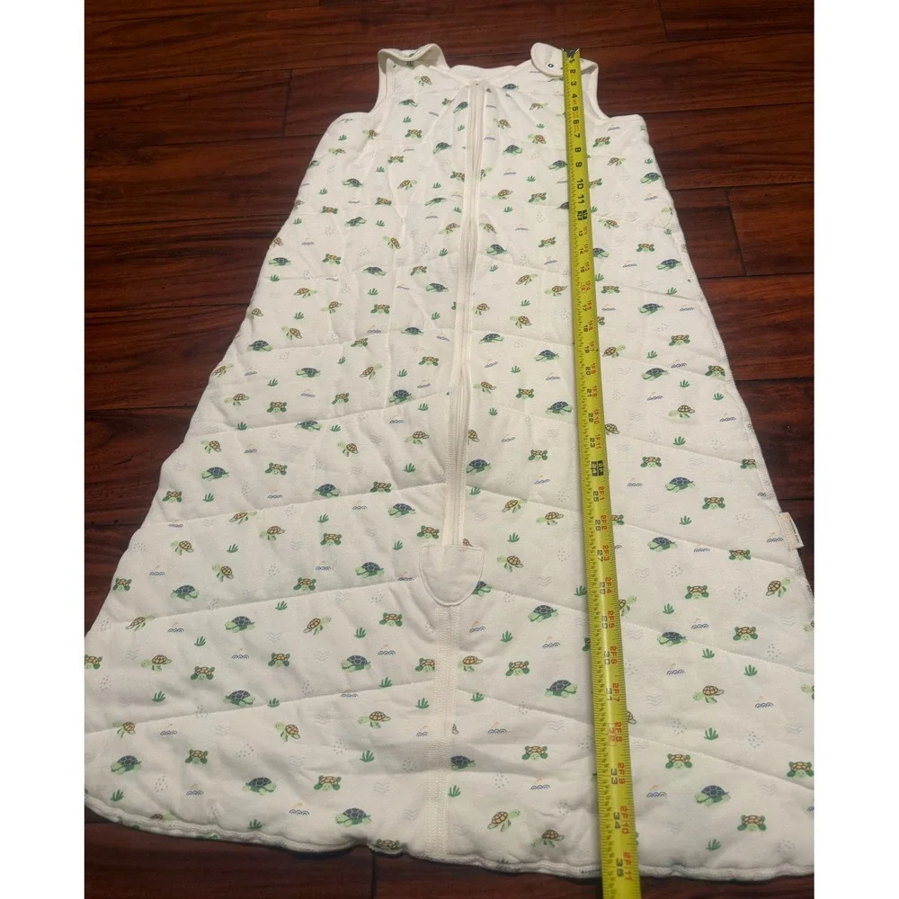 Nintara Baby Organic Cotton Sleep Sack XL 18-24M Turtle Print Quilted Cream